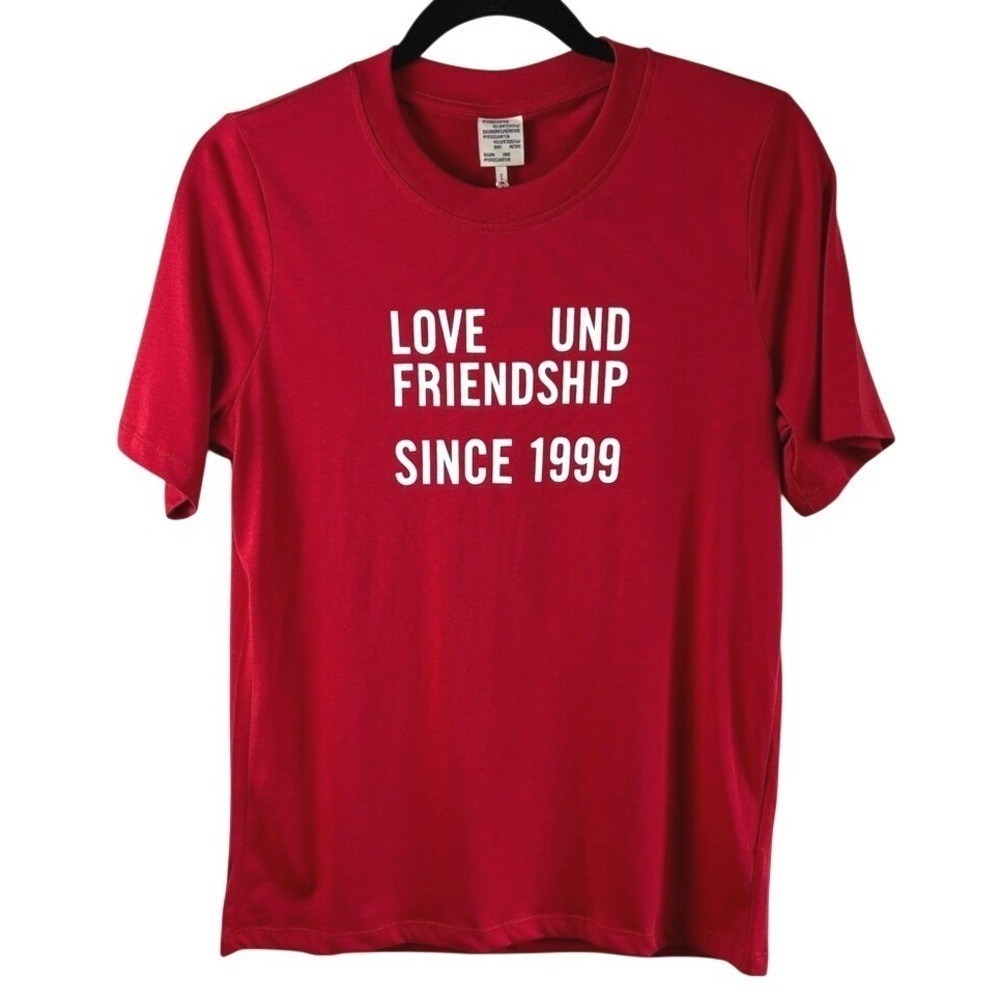 Baum‎ Und Pferdgarten Jawo T-Shirt Red Womens Size S Organic Cotton Graphic Tee